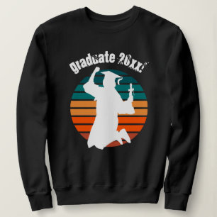 Sudadera Graduado de Graduación Retro Saltando por Alegría