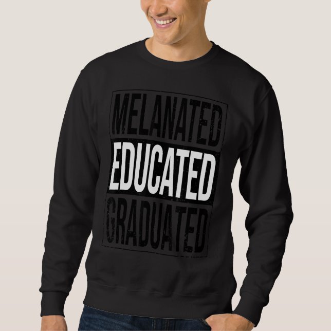 Sudadera Graduado de Graduado Negro Melanizado Hbcu (Anverso)