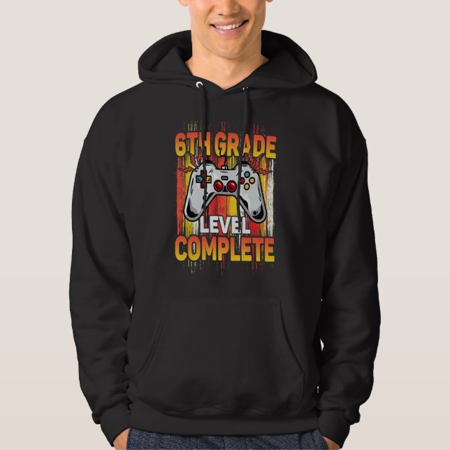 Sudadera Graduado de videojuego completo de 6º grado Retro (Anverso)