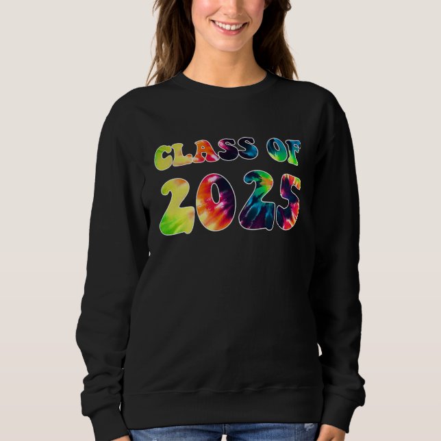 Sudadera Graduation 2025 CLASS OF 2025 Retro TIE DYE (Anverso)