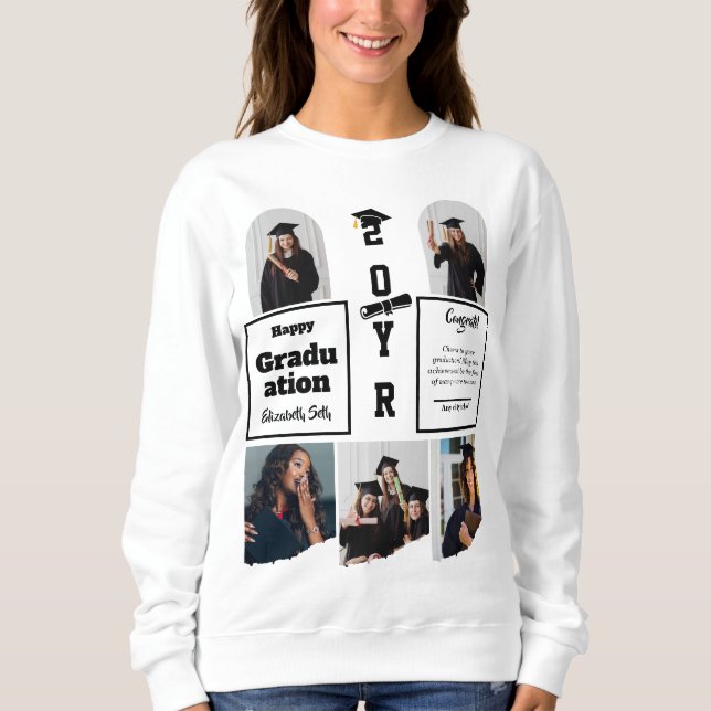 Sudadera Graduation 5 Photo Celebration Graduate Template (Anverso)