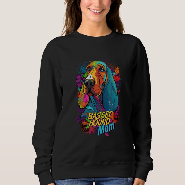 Sudadera Graffiti Basset Hound Mom Mural Street Art Basset  (Anverso)