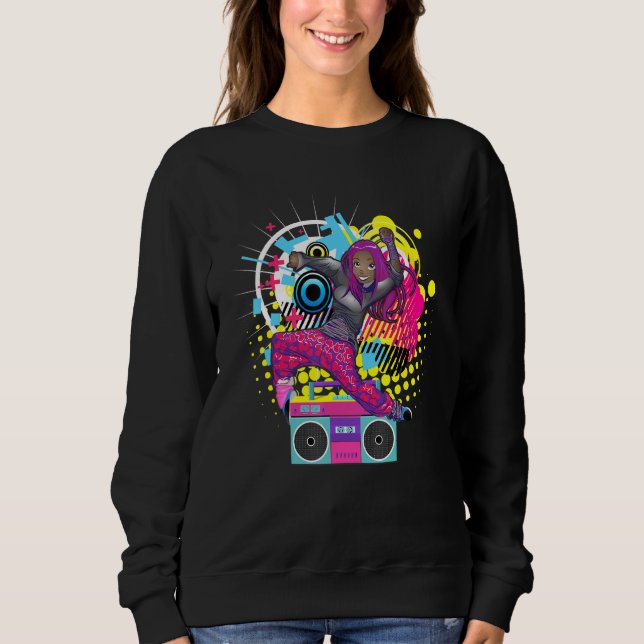 Sudadera Graffiti Boombox Chica Escuela Secundaria Hip Hop  (Anverso)