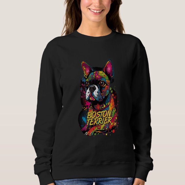 Sudadera Graffiti Boston Terrier Mural Street Boston Terrie (Anverso)