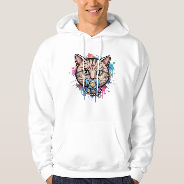 Sudadera Graffiti Cat Face Hoodie (Anverso)