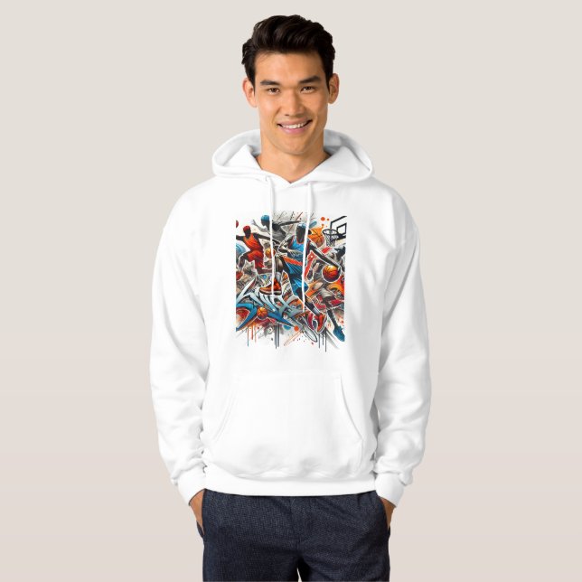 Sudadera Graffiti de baloncesto Art Hoodie - Audaz Basura d (Anverso completo)