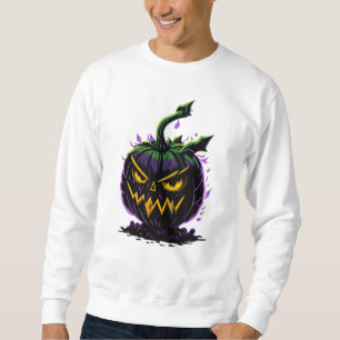 Sudadera Graffiti de calabaza enojado   Morado oscuro y ver