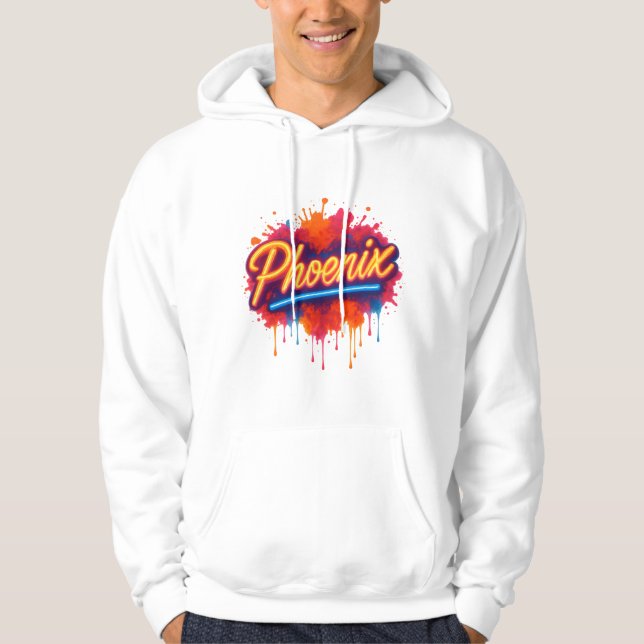 Sudadera Graffiti de Phoenix Neon - Brillo de arte de la ca (Anverso)