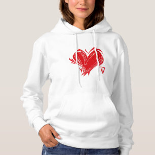Sudadera "Graffiti Heart Crop Hoodie - Edgy Love Statement"