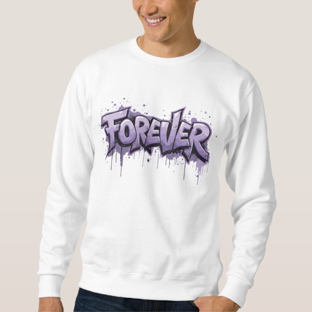 Sudadera Graffiti Lavanda Infinito "POR SIEMPRE" (Anverso)