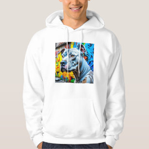 Sudadera Graffiti urbano Art White Pitbull Lover