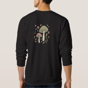 Sudadera Gráfica Botánica de Hongos Cottagecore Terrosa