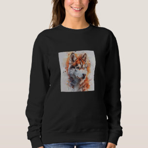 Sudadera Gráfica colorida de color Husky siberiano 1