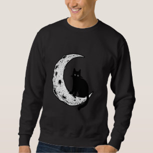 Sudadera Gráfica Crescent Moon Y Cat Gráfica