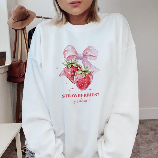 Sudadera Gráfica Cute Coquette Pink Strawberry Lover (Subido por el creador)