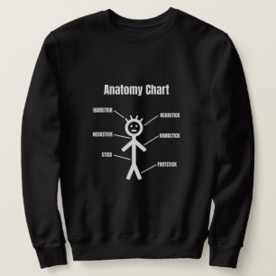 Sudadera Gráfica de anatomía Stickman divertida de la figur