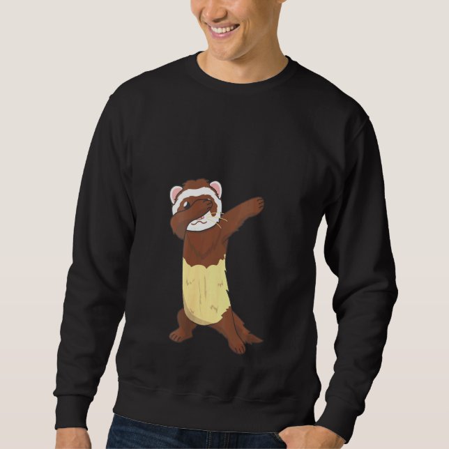 Sudadera Gráfica de animales Dabbing Ferret (Anverso)