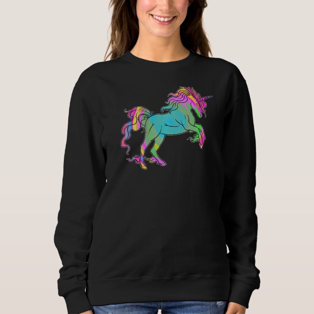 Sudadera Gráfica de arco iris de Unicornio morado (Anverso)