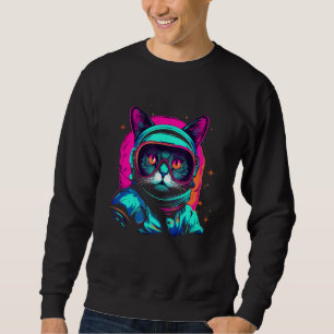 Sudadera Gráfica de Arte de Gato Astronauta Kitty para Homb