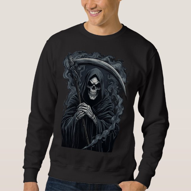 Sudadera Gráfica de Arte Oscuro de la Parca (Anverso)