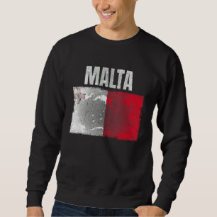 Sudadera Gráfica De Bandera De Malta Con Distancia Para Hom