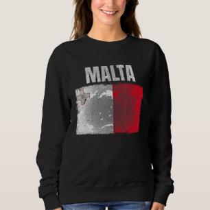 Sudadera Gráfica De Bandera De Malta Con Distancia Para Hom