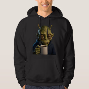 Sudadera gráfica de café de mañana de alien cansad