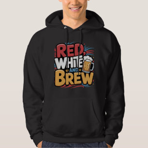 Sudadera Gráfica de Cerveza blanca y roja