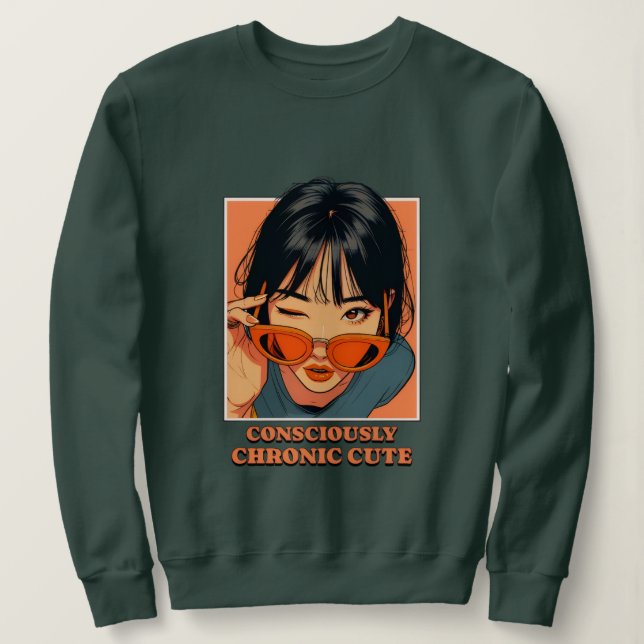 Sudadera Gráfica de Chica Estética (Anverso del diseño)