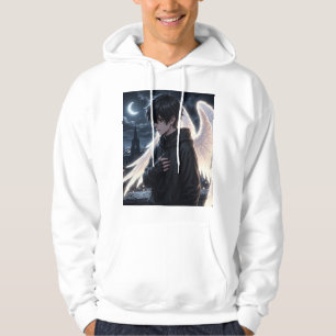Sudadera gráfica de chico anime con alas de ángel