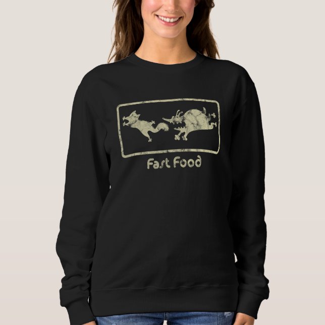 Sudadera Gráfica de comida rápida perro persiguiendo gato (Anverso)