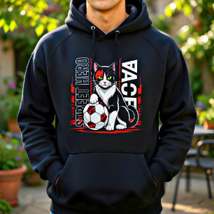 Sudadera Gráfica de Gato de Fútbol para Amantes del Fútbol
