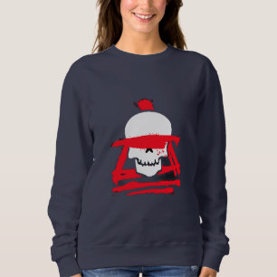 Sudadera gráfica de guerrera de cráneo para mujere