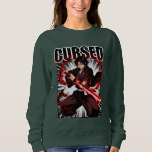 Sudadera Gráfica de guerrero katana de estilo anime oscuro
