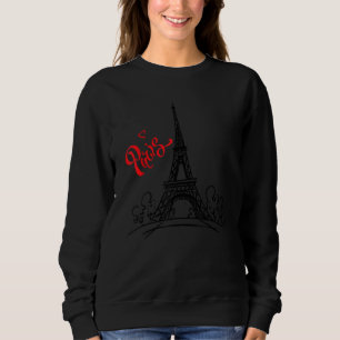 Sudadera Gráfica de la Torre Eiffel de París de las mujeres