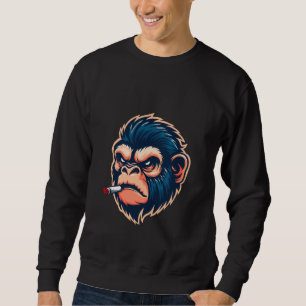 Sudadera gráfica de mono enojado para hombres