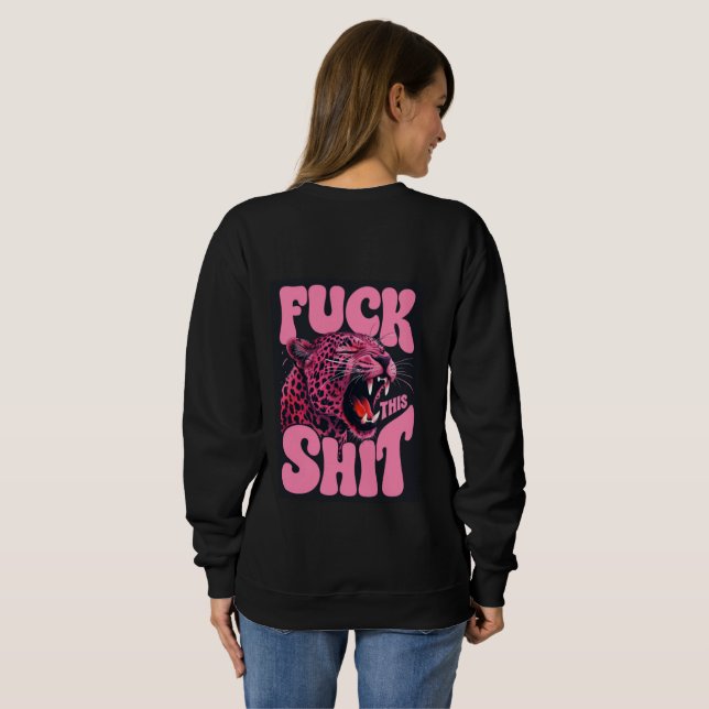 Sudadera gráfica de mujer con estampado de leopard (Reverso completo)