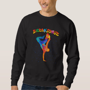 Sudadera Gráfica de música de hip-hop y bailes coloridos de