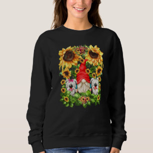 Sudadera Gráfica de perro blanco para girasol de mamá y pap