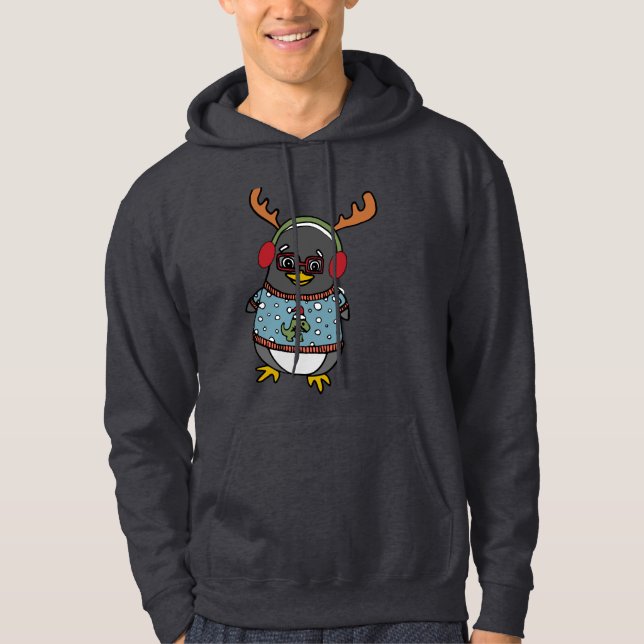 Sudadera Gráfica de pingüino de Nerd Cute | Festividades de (Anverso)