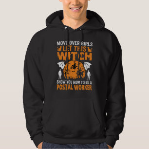 Sudadera Gráfica Divertida de Gato Bruja Trabajadora Postal