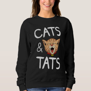 Sudadera Gráfica divertida de gatos y tatuajes mujeres y ho