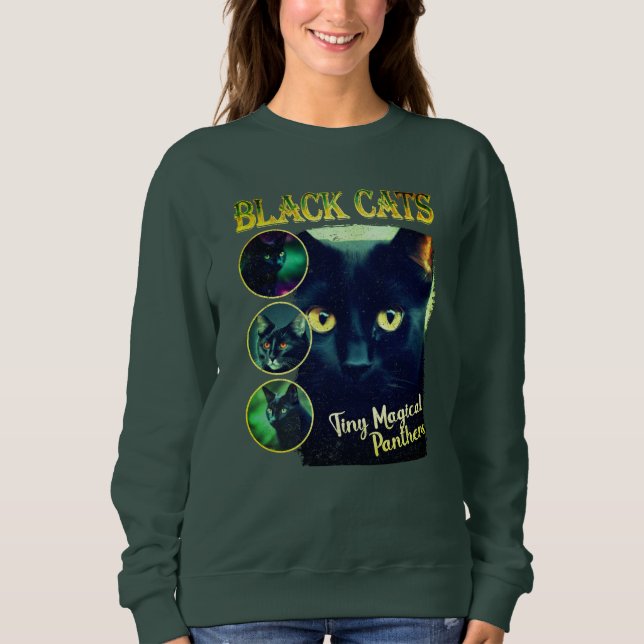 Sudadera Gráfica divertida del gato negro amante de los bur (Anverso)