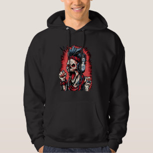 Sudadera Gráfica erguida de rock 'n' Roll Skull con sonido 