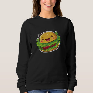 Sudadera gráfica Feliz Kawaii Hamburguesa