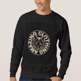 Sudadera gráfica para hombre con logotipo de gato 