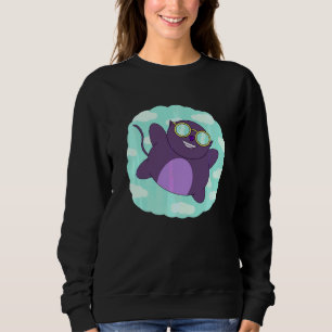 Sudadera Gráfica púrpura del gato Gato Gatito Flying Dream