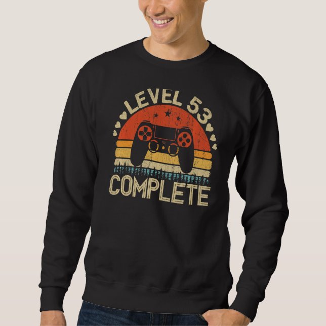 Sudadera Gráfica Retro Gamer de nivel 53 completa 53 Annive (Anverso)