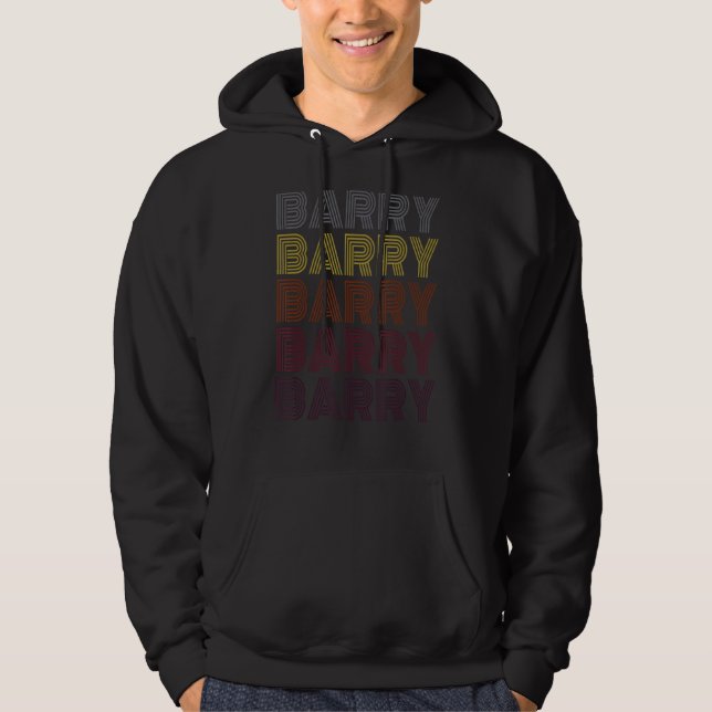 Sudadera Gráfico 365 Nombre Barry Retro Patrón Vintage (Anverso)