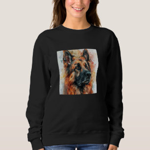 Sudadera Gráfico de acuarela colorida de pastor alemán